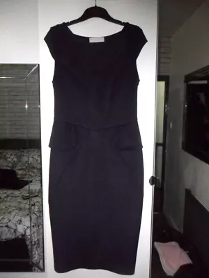 £4.50 • Buy Dorothy Perkins Size 10 Black Dress Sheer Neck Panel & Peplum Style Waist VGC