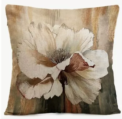 Vintage Magnolia Floral Oil Painting Throw Pillow Cover Holiday HOME Decor 18x18 • $13.56