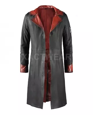 Mens Devil May Cry 5 Dante Cosplay Wear Party Outfit Lambskin Leather Long Coat • $119.99