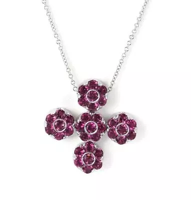 Pasquale Bruni 5.76ct Pink Tourmaline 18k White Gold Cross Pendant • $3089