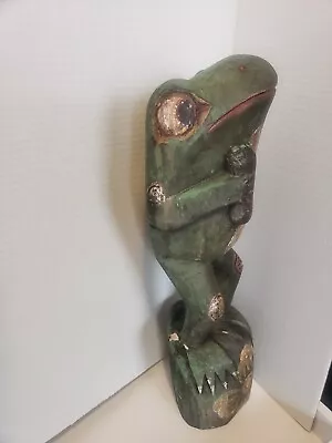 VTG Folk ART Handpainted FROG Sculpture • $25