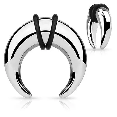 SURGICAL STEEL CRESCENT CURVED TAPER BUFFALO EAR STRETCHER Plug Bull 1.6MM-10MM • £3.19