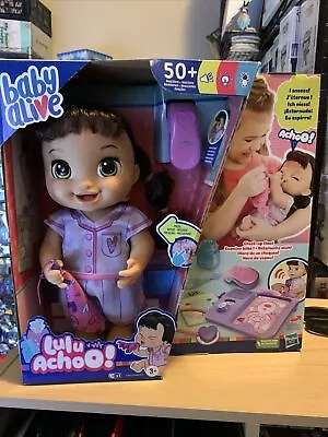 New Baby Alive Lulu Achoo 12” Interactive Doll Brown Hair 50+ Reactions • $30