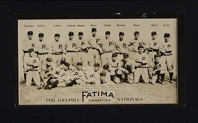 1913 T200 Fatima Philadelphia Phillies Nationals Team Card Eppa Rixey Good Focus • $450