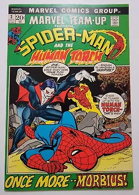 Marvel Team-Up 3 NM- Spider-Man & Human Torch 1972 3rd App Of Morbius High Grade • $139