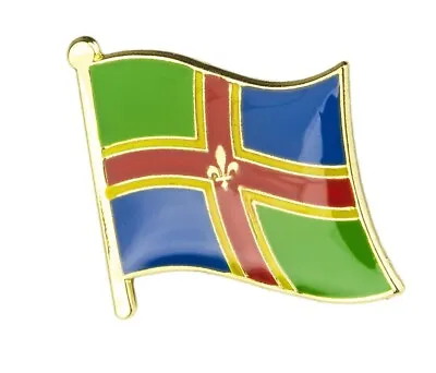 LINCOLNSHIRE : County Flag Enamel Lapel Pin Badge (UK SELLER - FREE UK POST)  • £3.95