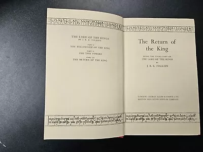 J R R Tolkien The Return Of The King 8th Impression 1961 Allen & Unwin • £70