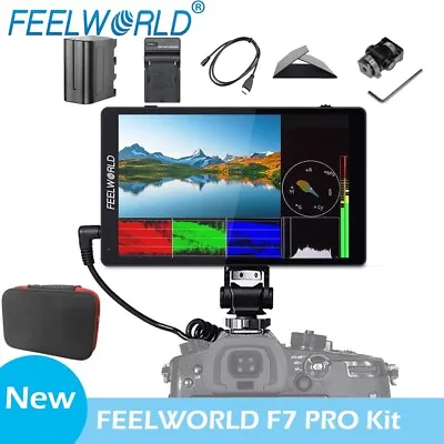 FEELWORLD F7 PRO 7'' Camera Field Monitor HDMI Touch Screen + Battery +Cahrger • $219
