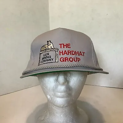 Vintage The Hardhat Group Lion Mining Company Hat Snapback Grey One Size Yupoong • $29.99
