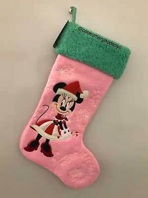 Disney Store 2023 Minnie Mouse Appliqué Pink Christmas Holiday Stocking NWT • $69.95