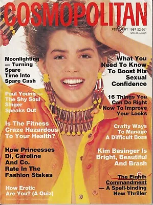 Cosmopolitan Australia Mag - February 1987 - Rebecca Van De Sande + Kim Basinger • $40