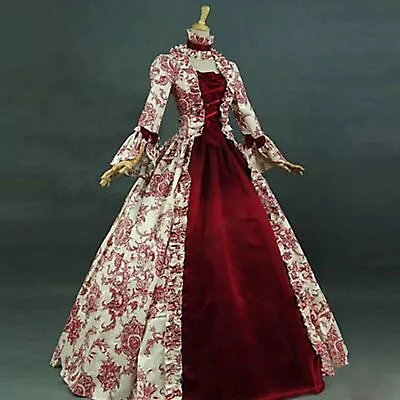 Medieval Flare Sleeve Victorian Party Formal Gown Renaissance Gothic Floral Sm • $79.33