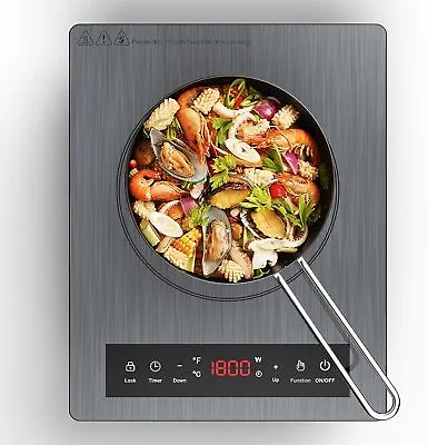 Portable Induction Cooktop One Burner Electric Cooktop Electric Hot Plate Touch • $53.19