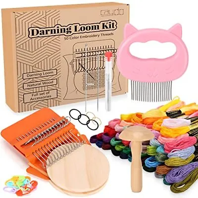 Speedweve Darning Mini Loom Kits Machine With 50 Color Threads Sock Darning Mush • $35.88