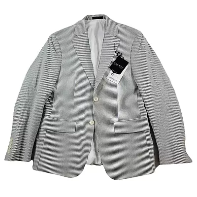 Lauren Ralph Lauren Blue Seersucker Sport Coat Mens 36S 36 UltraFlex Cotton $295 • $94.95