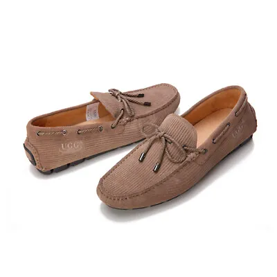 $55.99 • Buy NOCK UGG Mens Loafers Genuine Leather Oxford Boat Shoes Casual Flats Chestnut