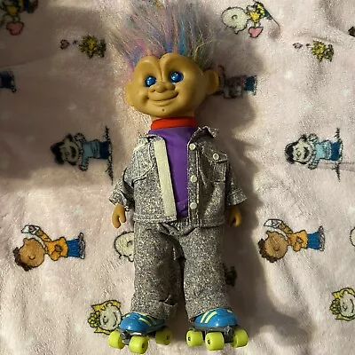 Vintage Troll Doll Leader Toy Corp 1992 15” Roller Skating Music Works Working • $20