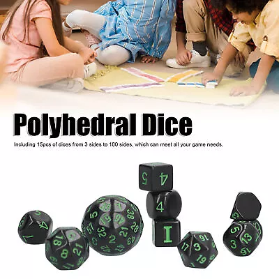 15pcs D3‑D100 Polyhedral Dice Set 3 Sides To 100 Sides Conjuring Dice Rollin_ss • $24.95