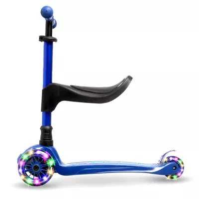 I-GLIDE 3 Wheel Kids V3 Kick Scooter Blue/Blue W/ Toddler Seat - FREE SHIPPING • $154.90