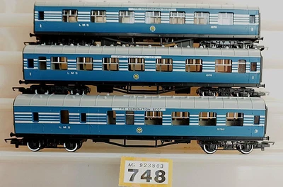£60 • Buy #748 Hornby Coronation Scot Blue LMS Coaches, Rake Of 3  00