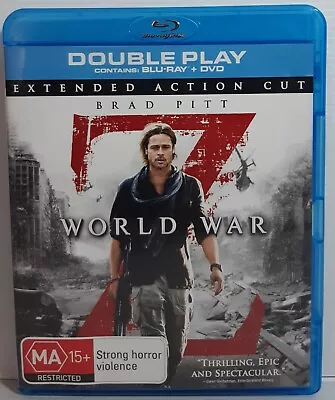 World War Z Blu-Ray DVD (Extended Edition Blu-ray 2013)  Region 4 - MA15+ • $14.95