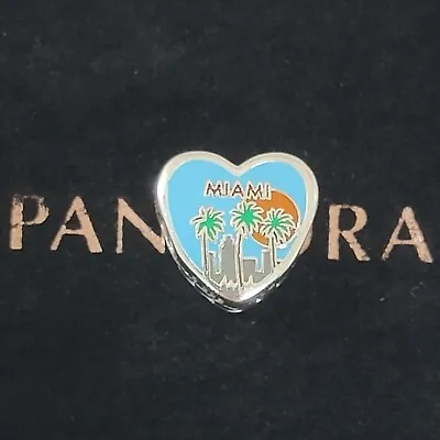 $39.92 • Buy Pandora Heart Shape Miami Charm S925 Sterling Silver Pendant With Box