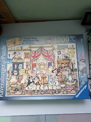 Ravensburger Crazy Cats Afternoon Tea At Tiddles By 1000 Piece Jigsaw • £5