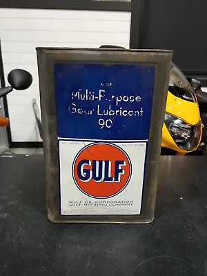 Gulf Lubricant 5 Gallon Motor Oil Can Inv#474 • $249.95