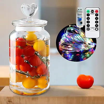 £37.14 • Buy Glass Jar With Lid For Liquid,Decorative Weddings Candy Buffet Display Elegant S