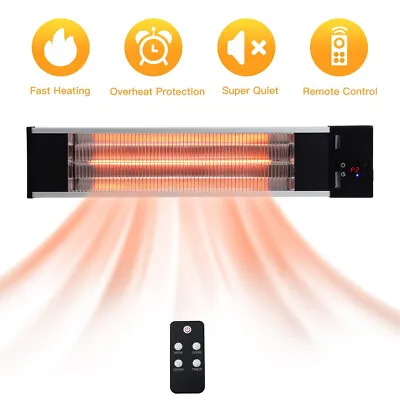£15.95 • Buy Wall Mounted Electric Garden Heater Infrared Indoor Outdoor Warmer With Remote