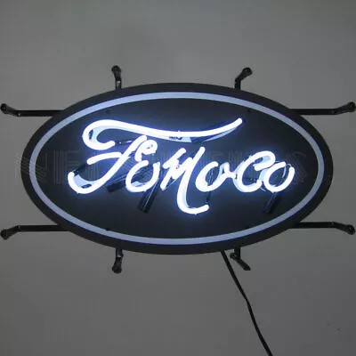 2 Neon Signs FoMoCo Ford Motor Company Garage Wall Lamp Light OLP Mustang Truck • $354