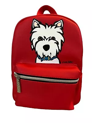 Marc Tetro Westie Dog MINI Backpack Red & Heart Keychain New Sealed • $59.99