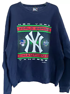 Vintage New York YANKEES 1998 WORLD SERIES Sweatshirt  Navy Size XXL • $79.99