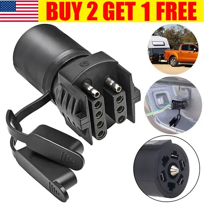 7 Way Round To 4/5 Pins Flat Trailer Adapter Wiring Plug For Truck RV Tow Lights • $8.85