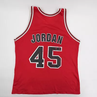 Michael Jordan Jersey Adult 48 Red 45 NBA Basketball Chicago Bulls Made In USA • $110