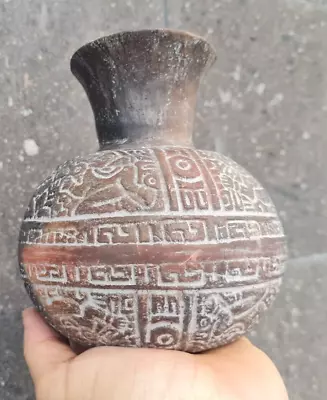 Pre Columbian Mexico Maya Style Jar Mexican Aztec Toltec Vessel • $29