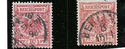 2 Germany German Empire Used 1889 Imperial Eagle Stamps Reichpost 10pfg 2 Reds • $5.06