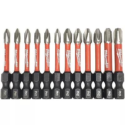 PH1 PH2 PH3 Milwaukee Shockwave Impact Duty 12 Bit Set Screw Driver Bits • $13.99