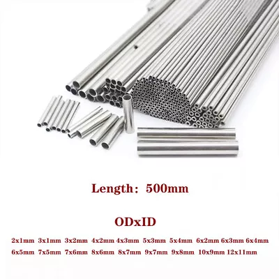 1/2/4/6pcs 500mm 304 Stainless Steel Capillary Steel Tube OD 1-12mm Hollow Tube • $3.46