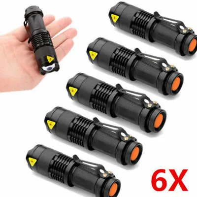 6PCS Mini LED Flashlight Torch Adjustable Focus Zoom Light Lamp • $14.95