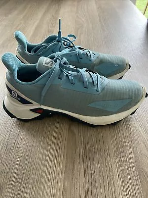 Salomon Alpha Cross Women Trail Running Trainers Size 6 Light Blue - Excellent • £35