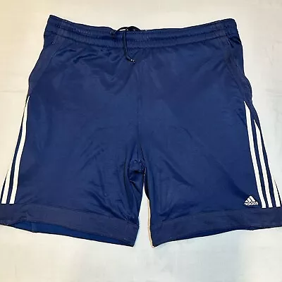 Vintage Adidas Shorts Blue Strips White Athletic Men's Size Large Y2K • $19.88