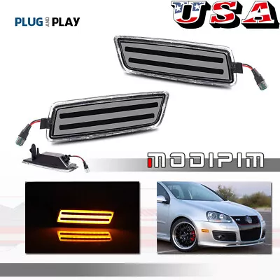 Amber LED Clear Front Sidemarker Side Marker Lamps For VW MK5 Golf/GTI Jetta Etc • $28.99