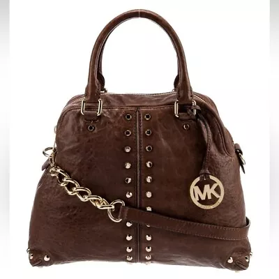 MICHAEL Michael Kors Brown Studded Leather Astor Medium Sized Shoulder Purse • $120