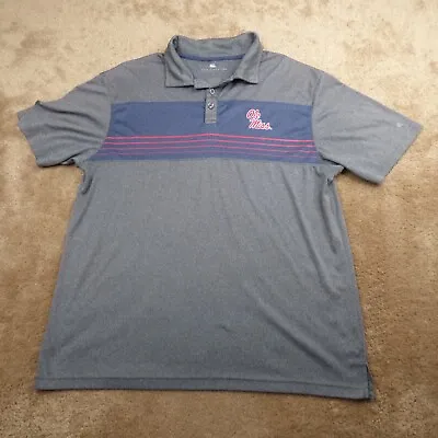 Ole Miss Rebels Polo Adult Large Gray Blue Football  Colossuem • $18.88