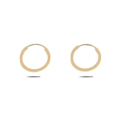 $19.79 • Buy Real Solid 14K Gold 1MMx10MM Round Endless Hoop Earrings -Great For Earrings