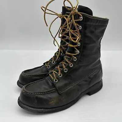 Leather Boots TED WILLIAMS SEARS Size 6C Mens Hunting Hiking Combat Lace Vintage • $44.95