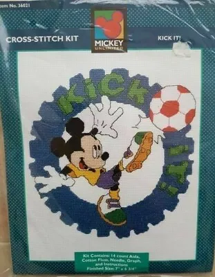 £13.99 • Buy Disney  Cross Stitch Kit - Mickey Mouse Kick It - Soccer Football 