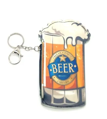 Vintage Beer Purse Pouch Change Purse Keychain Keyring • $9.99