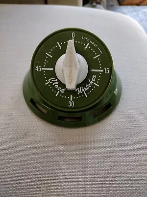 Vintage Green Clock Watcher Kitchen Timer 1 Hour Timer • $24.75